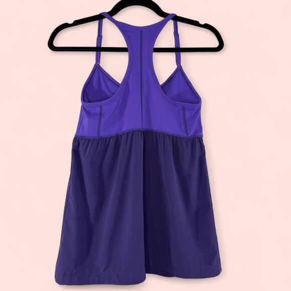 Athleta‎ Retreat Purple Flowy Racerback Workout Tank Top Built-In Bra Size S - Picture 4 of 8
